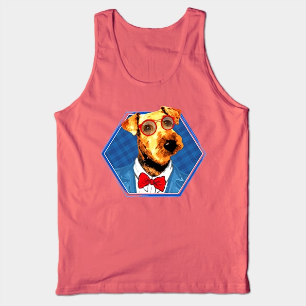 Hipster Airedale Terrier Tank Top by Nartissima